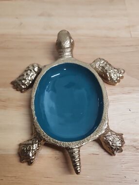 Turtle Trinket Holder Jewelry Dish Teal